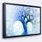 Designart - Blue Mystic Psychedelic Tree - Abstract Wall Art Canvas in Black Frame